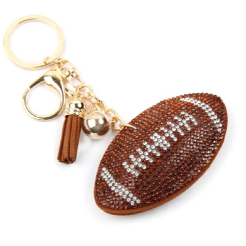 Rhinestone Football Keychain/Key Fob - Picture 6 of 7